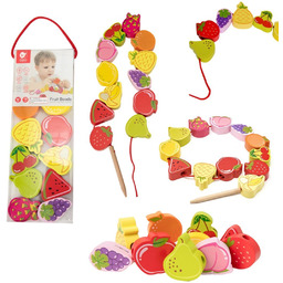 Classic World Drewniane Klocki Do Nawlekania Owoce 13