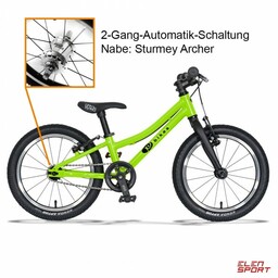 Rower Dziecięcy KUbikes 16S MTB Piasta Automatyczna Green