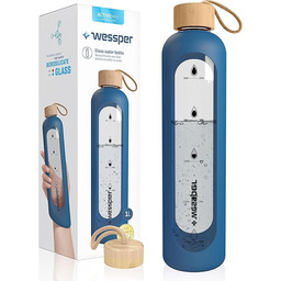 Wessper Active Max Crystalline Bidon, Szkło, Niebieski, 1