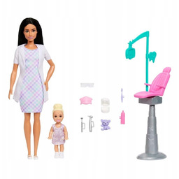 Barbie Dentystka Zestaw 2 (lalka Brunetka), Mattel