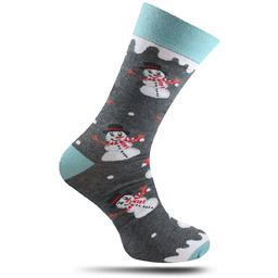 Skarpetki Świąteczne, Szare w Bałwanki, na Prezent, Męskie