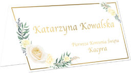 Winietki personalizowane składane na I Komunię Świętą -