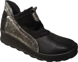 Skórzane sportowe buty czarne obcas 4 cm nr