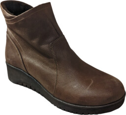 Skórzane botki kawa obcas 4 cm zamek nr