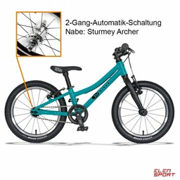 Rower Dziecięcy KUbikes 16S MTB Piasta Automatyczna Turquoise