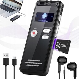 Profesjonalny Rejestrator Głosu Anc+dsp 22h Pracy 1536kbps Redukcja