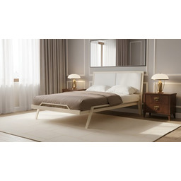 Łóżko Oliwia metalowe z tapicerowanym wezgłowiem