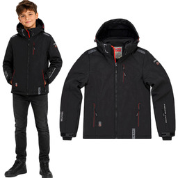 Kurtka zimowa 164 Chłopięca Softshell Narciarska Sportowa Czarna