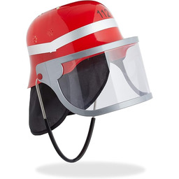 Relaxdays Kask strażacki dla dzieci, z wizjerem, chustą