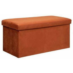 Pufa ze schowkiem Lilou XL welurowa miedziana składana