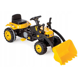 Duży Traktor Na Pedały Koparka Z Łychą Żółty