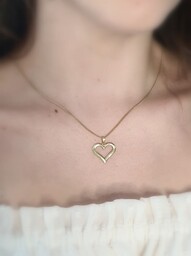 Serce III pozłocone - zawieszka srebrna