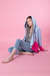 Pakamera Bluza damska kolorowa, asymetryczna bluza bawełniana