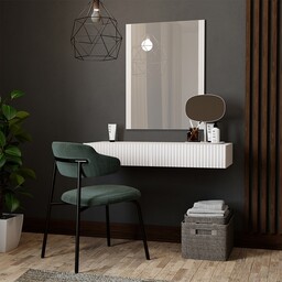 Toaletka z lustrem wisząca biała mat 80 cm