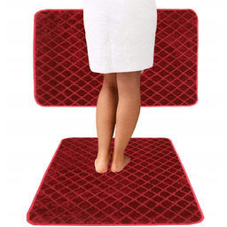 Dywanik Łazienkowy Antypoślizgowy Wycinany Bordowy 80X120 cm