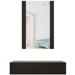 Toaletka z lustrem wisząca czarna mat 80 cm