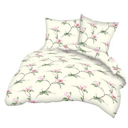 Karo Pościel z kory 140x200 kremowa różowa magnolia