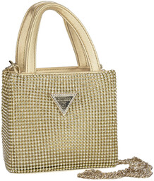 Guess Torba damska wieczorowa Lua Mini Gold złota