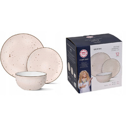 Komplet Magda Gessler Serwis Obiadowy Porcelana Talerze Nakrapiany