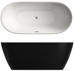 Wanna wolnostojąca czarno-biała 150 cm Cesana Hydrosan