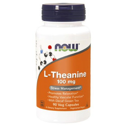 Now Foods L-Teanina 100 mg z zieloną herbatą,