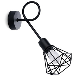 Lumes Czarny druciany kinkiet industrialny - 17X A147