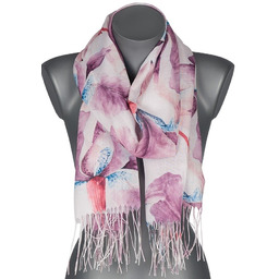 Szalik damski szal cienki wiosenny wzór w KWIATY