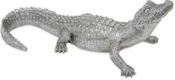 Figurka dekoracyjna krokodyl srebrny 12x34x16,5 113671