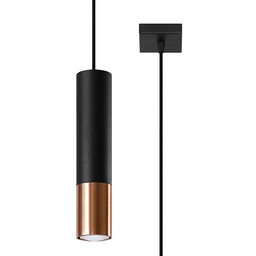 Lumes Czarno miedziana lampa wisząca nad wyspę M2-K49