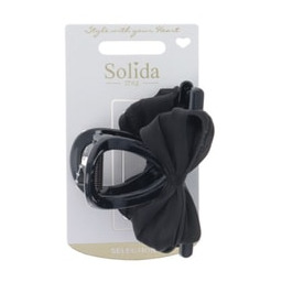 Solida Klamra do włosów z kokardą, czarna Klamry