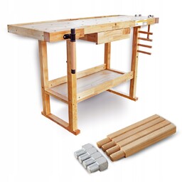 Stół Roboczy Warsztatowy Drewniany Bamato 140CM