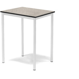 Stół SONITUS, 700x600x900 mm, linoleum jasnoszary, biały