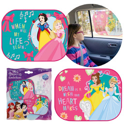 DISNEY PRINCESS Zasłonki PRZECIWSŁONECZNE do samochodu NA SZYBĘ,