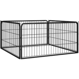 vidaXL Kojec Dla Psa, 4 Panele, Czarny, 100X50