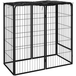 vidaXL Kojec dla psa, 6 paneli, czarny, 50x100