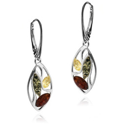 ankabizuteria.pl Kolczyki srebrne z bursztynem