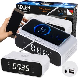 Radiobudzik Z Ładowarka Indukcyjna Bluetooth