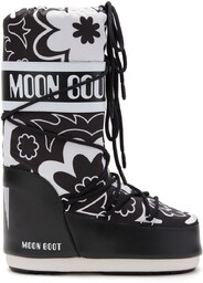 buty zimowe MOON-BOOT ICON FLOWER Black/White