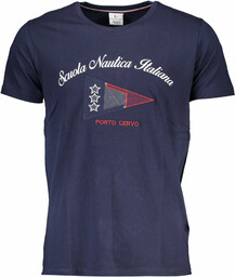 NIEBIESKI MĘSKI T-SHIRT Z KRÓTKIM RĘKAWEM SZKOŁA MORSKA