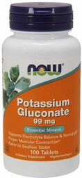 NOW Foods Glukonian potasu 99 mg 100 tab