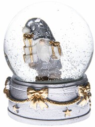 Świąteczny kula śnieżna obciążnik Krasnal srebrny , 6,5