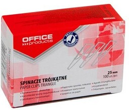 Spinacze biurowe 25mm trójkątne OFFICE PRODUCTS 100szt. /18082525-19/