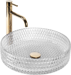 Rea Umywalka nablatowa Rea Cristal Transparent 39