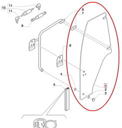 SZYBA DRZWI LEWA NEW HOLLAND CASE 87620234