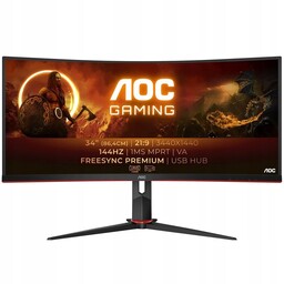 Monitor zakrzywiony 34" Aoc CU34G2X/BK 3440x1440 (uwqhd) |144Hz|1ms|21:9