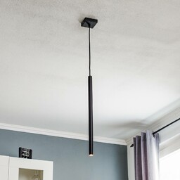 SOLLUX LIGHTING Żyrandol Thin, czarny, 1-punktowy