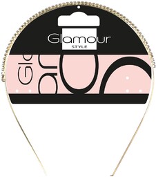 Glamour Metalowa opaska do włosów z małymi kryształkami
