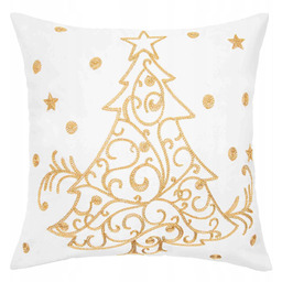 Poszewka 45 x 45 Świąteczna Choinka2 Złoty