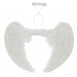 Zestaw skrzydła anioła białe 80 x 60 cm