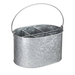 Olympia Stalowy stojak na sztućce i przyprawy 24,5x17,5x(H)13,5cm